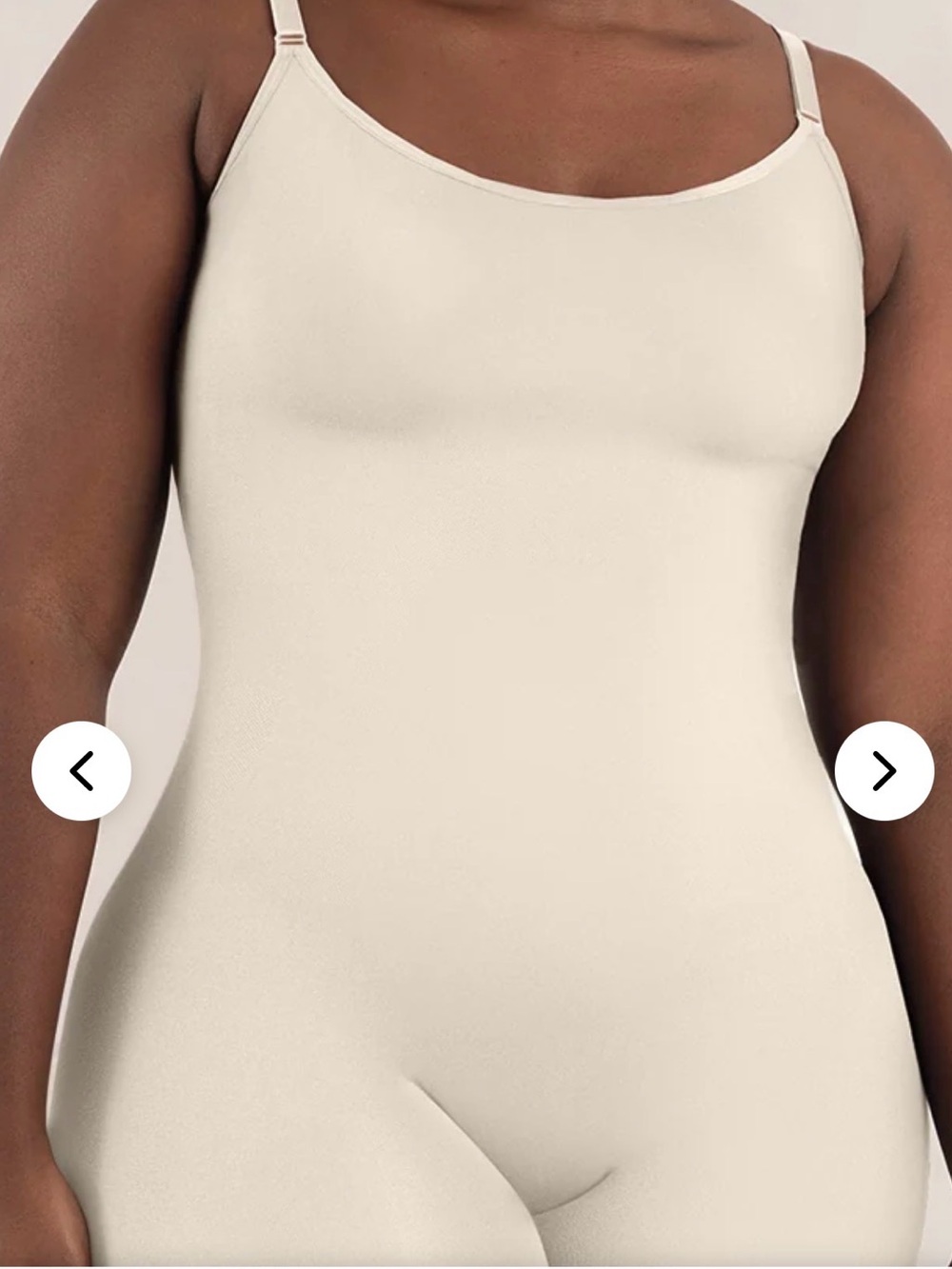 NWT Shapermint Essentials All Day Every Day Scoop Neck Mid-Thigh Bodysuit chai